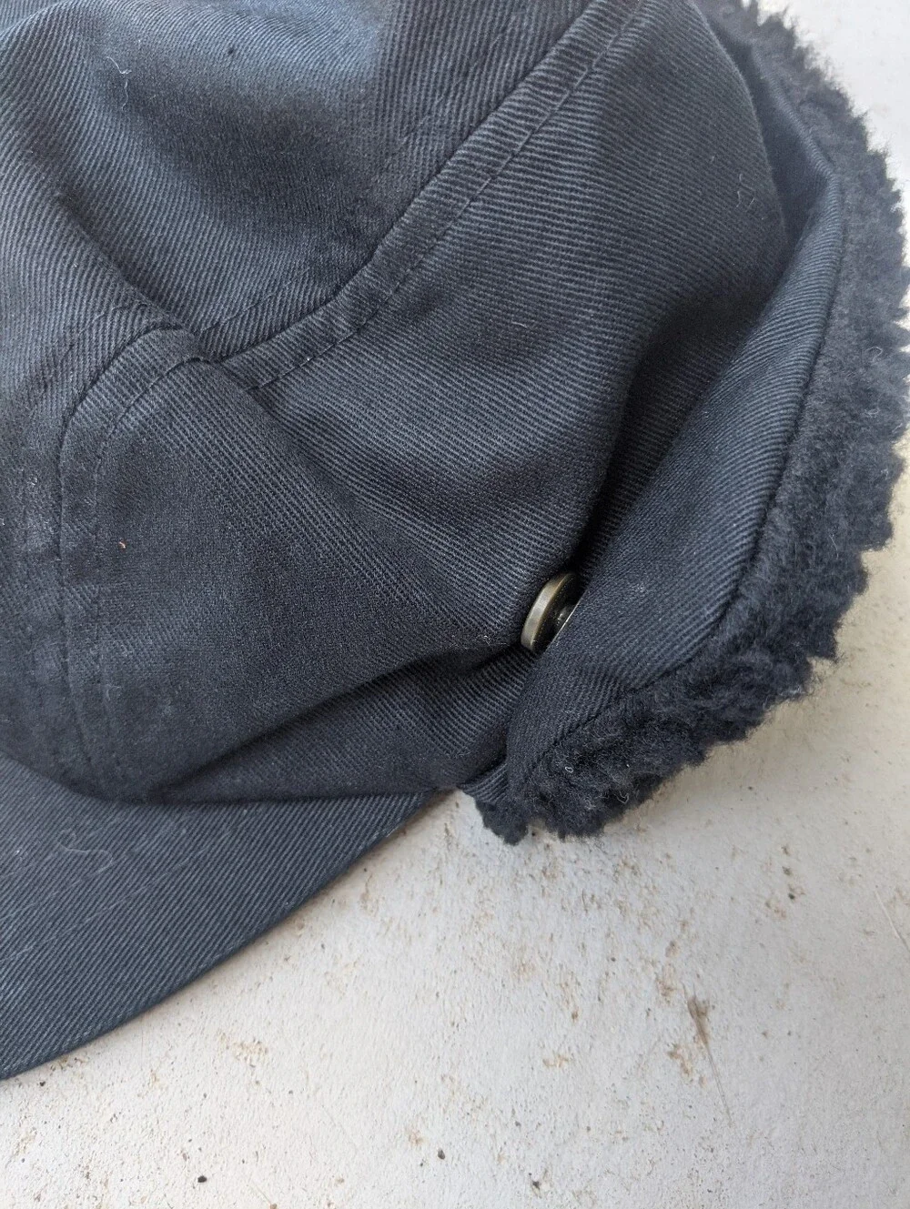 Brixton Black Fleece Winter Earflap Cap - Picture 3 of 6